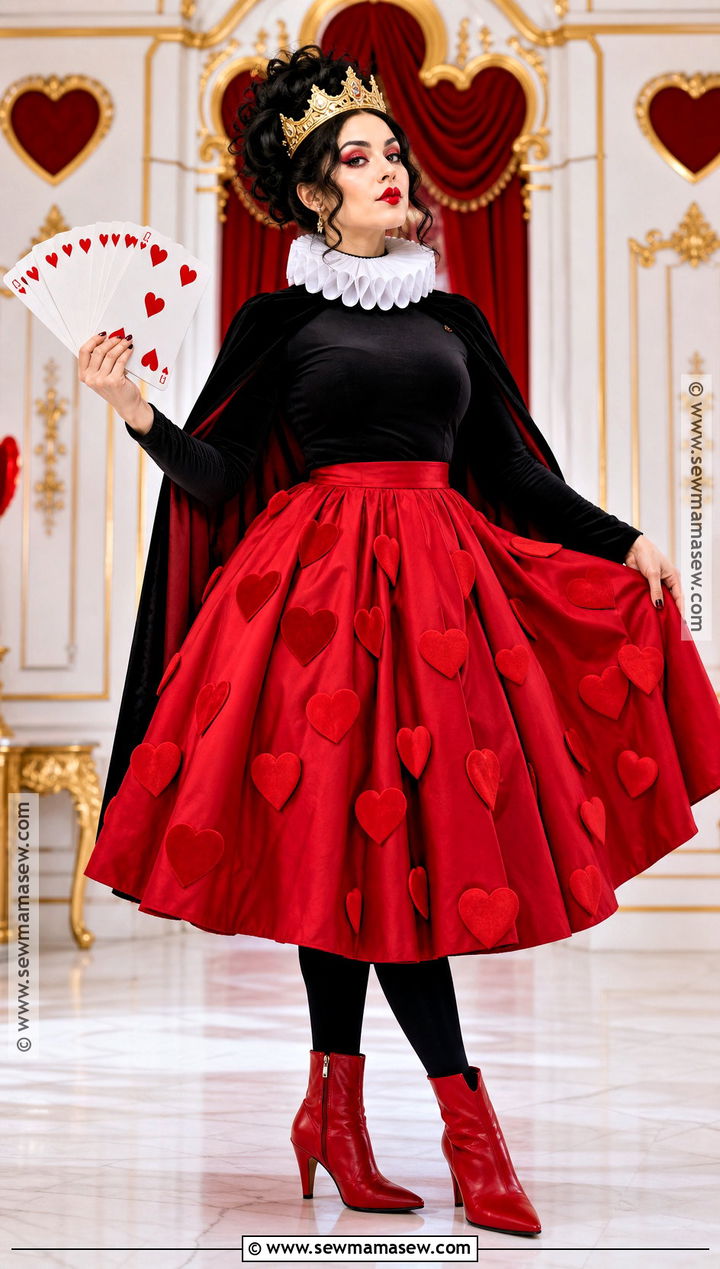 Queen Of Hearts Costume With Red Skirt - 30 Single Halloween Costumes for Women