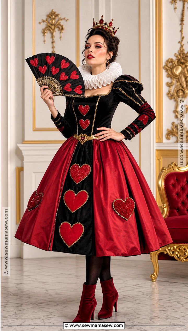 Queen Of Hearts Costume With Red Skirt - 50 costume ideas for women