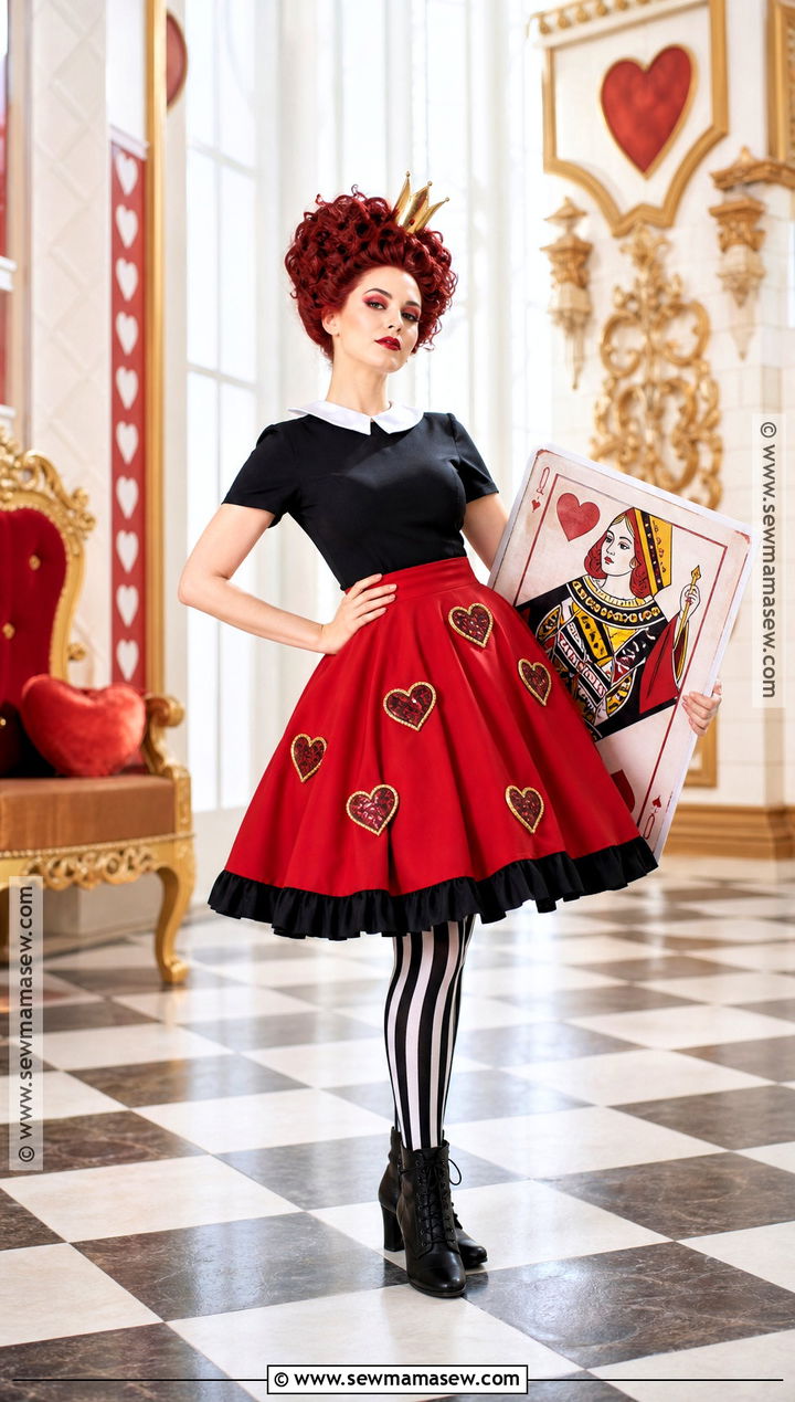 Queen Of Hearts Costume With Red Skirt - 30 dark red hair halloween costumes