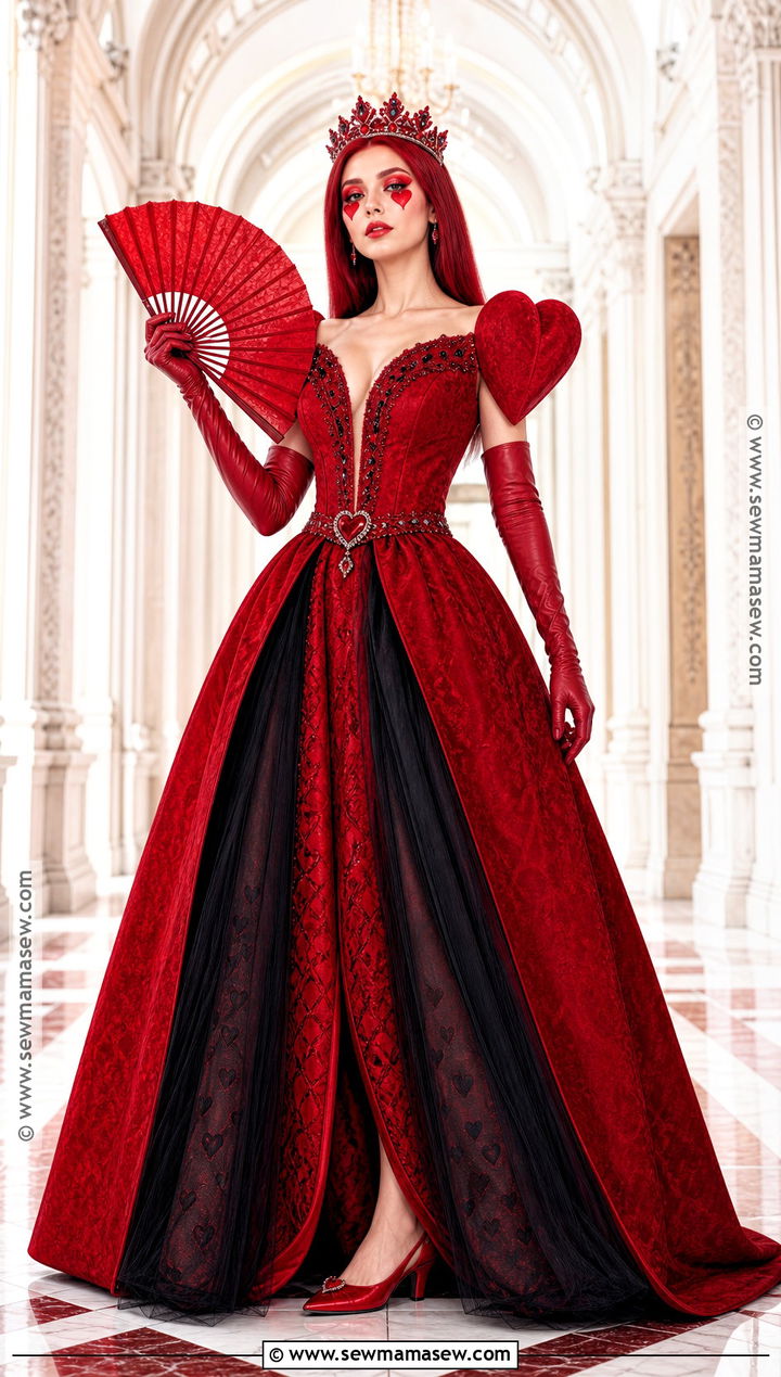 Queen Of Hearts Descendants Costume With Crimson Gown - 35 descendants costumes