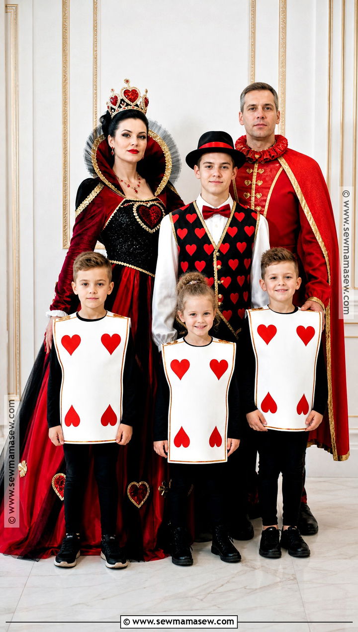 Queen Of Hearts Royal Court Family Costume - 30 alice in wonderland family costumes