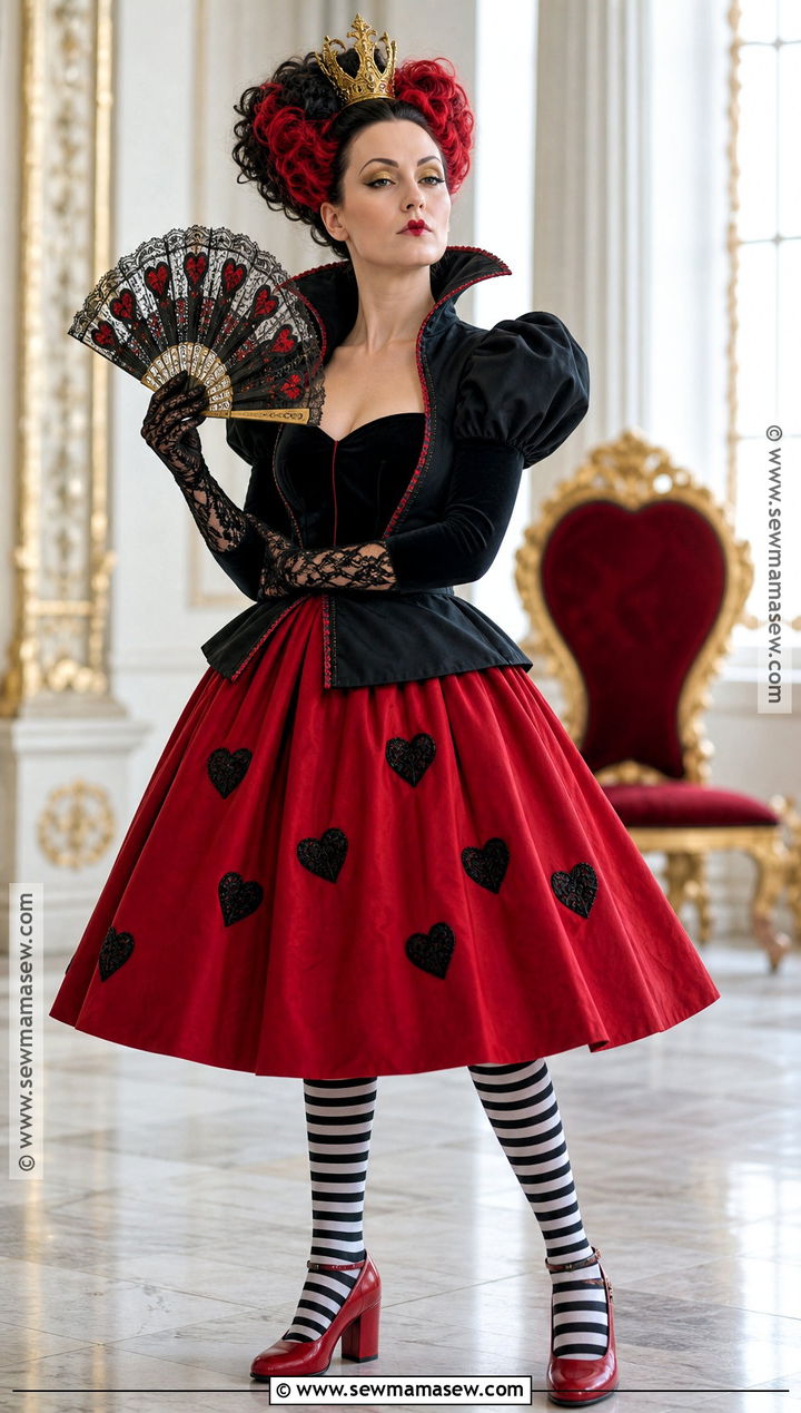 Queen of Hearts Costume With Red Skirt - 30 Halloween Costumes Solo for Women
