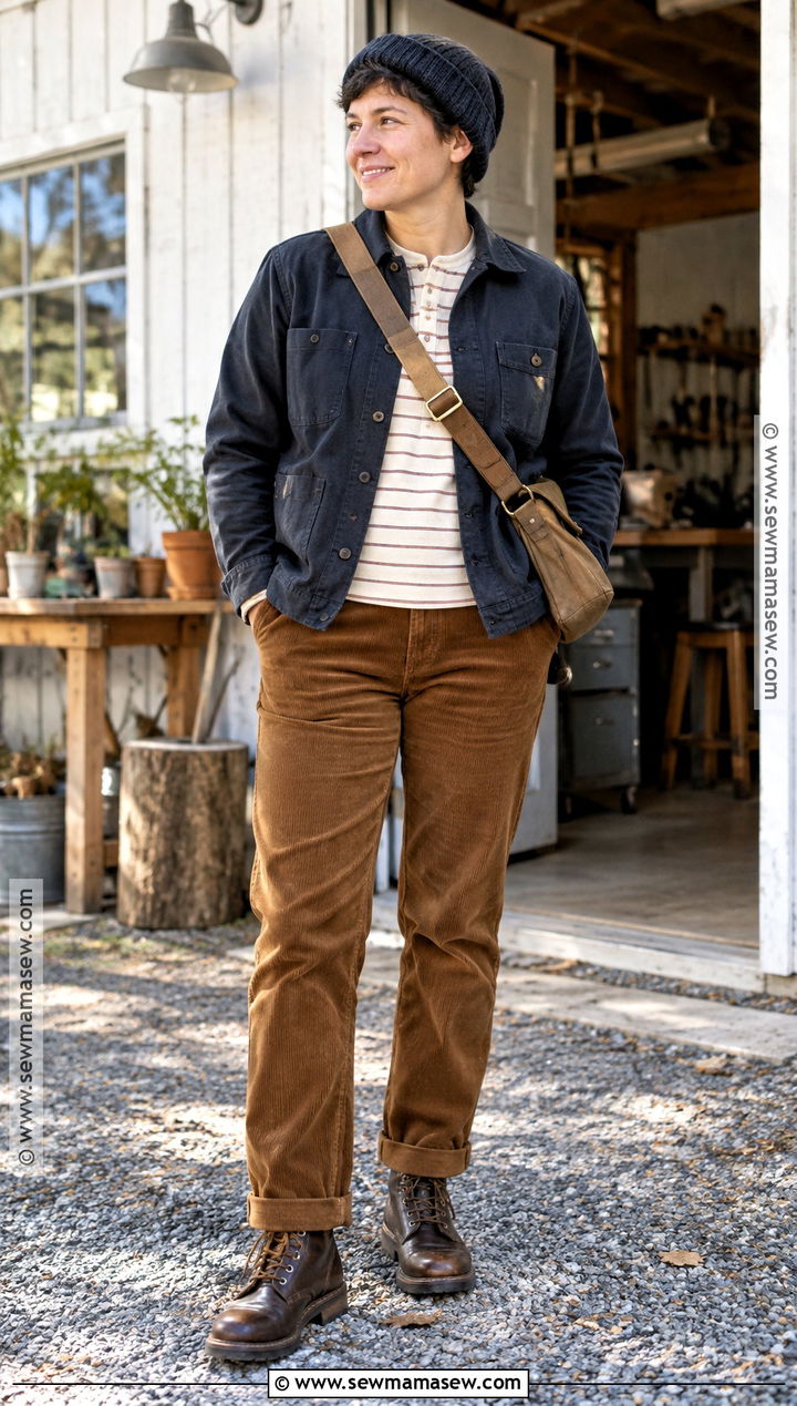 Queer Fall Chore Jacket And Corduroy Pants Outfit - 25 queer fall fashion ideas