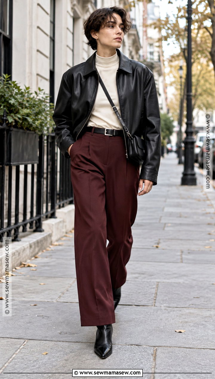 Queer Fall Leather Jacket And Wide Leg Pants Outfit - 25 queer fall fashion ideas