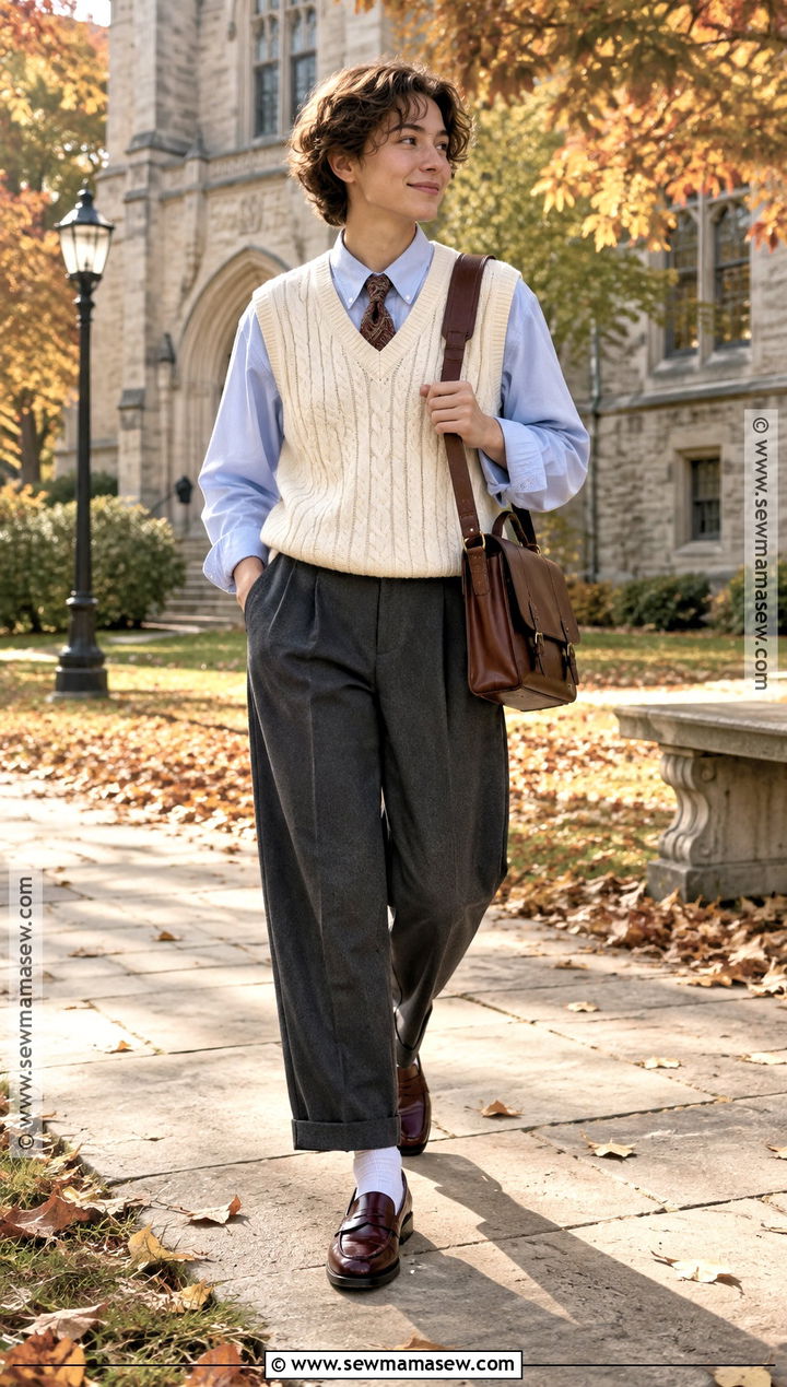 Queer Fall Sweater Vest And Button Down Outfit - 25 queer fall fashion ideas