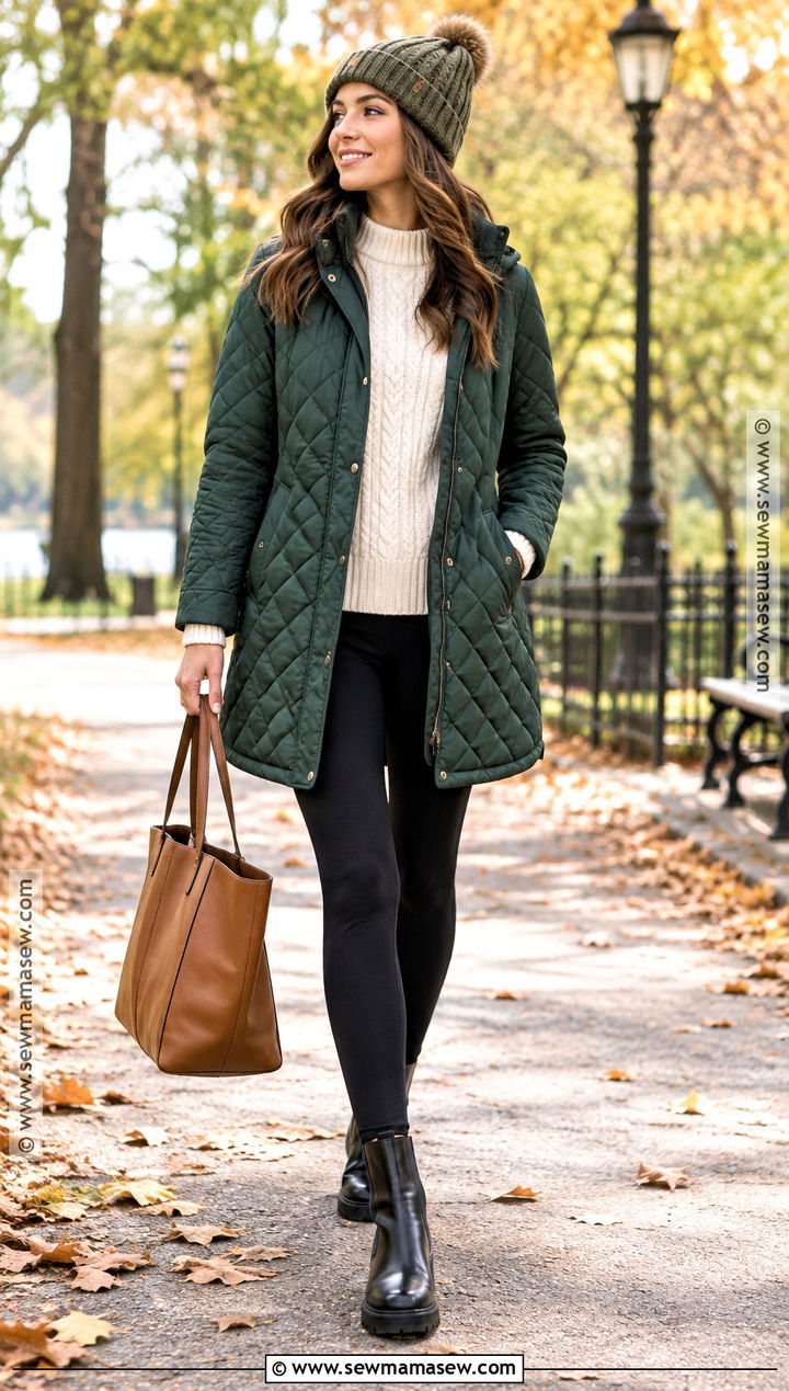 Quilted Coat Outfit - 20 autumn coat ideas for women