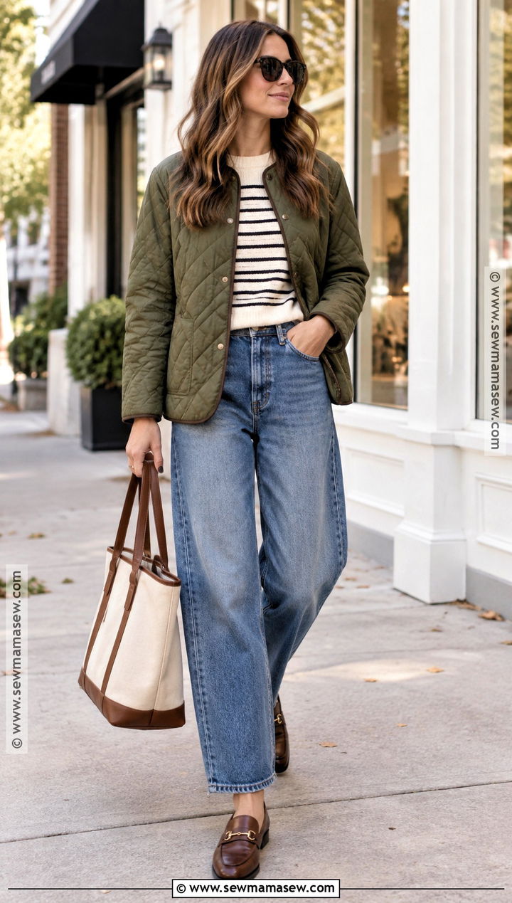Quilted Jacket And Barrel Jeans Outfit - 20 Outfits November
