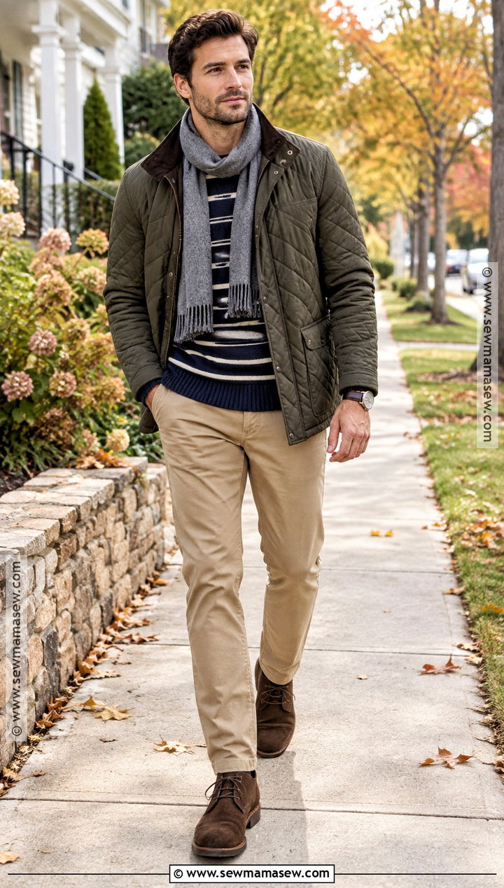 Quilted Jacket And Chinos Fall Outfit - 15 fall outfits 2026 for men