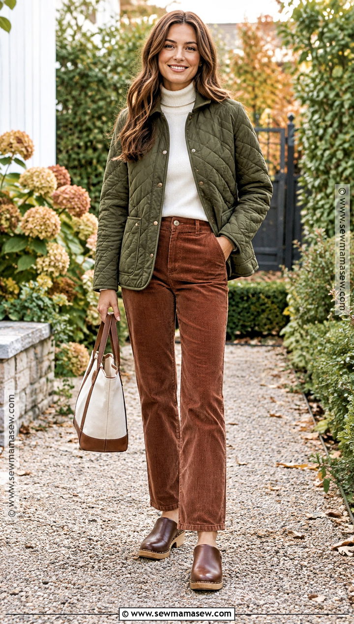 Quilted Jacket And Corduroy Pants Outfit - 15 2026 casual fall fashion ideas