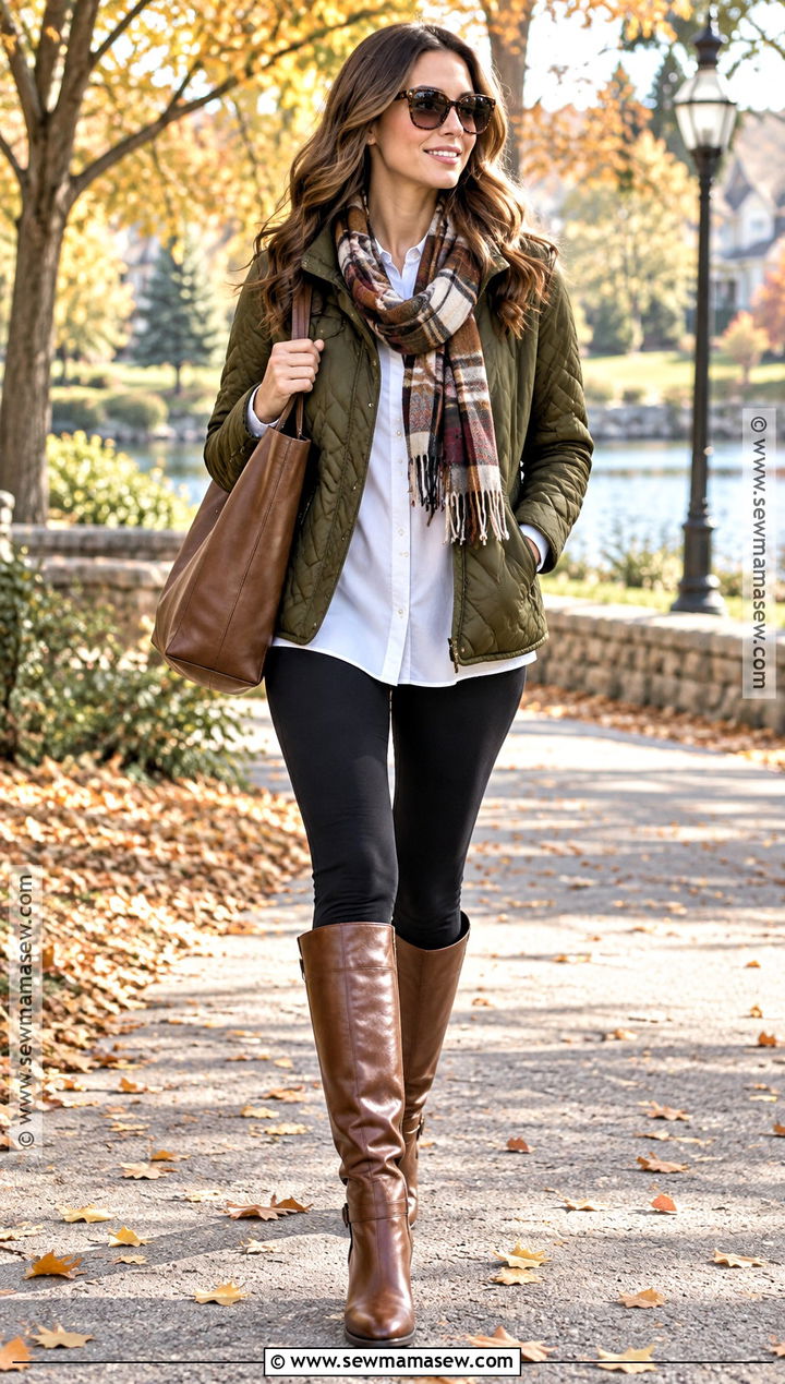 Quilted Jacket And Leggings Autumn Outfit - 15 outfits for autumn 2026