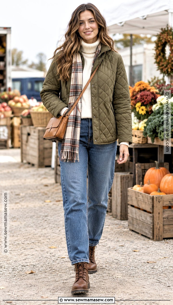 Quilted Jacket And Relaxed Jeans Outfit - 25 fall 2026 fashion ideas