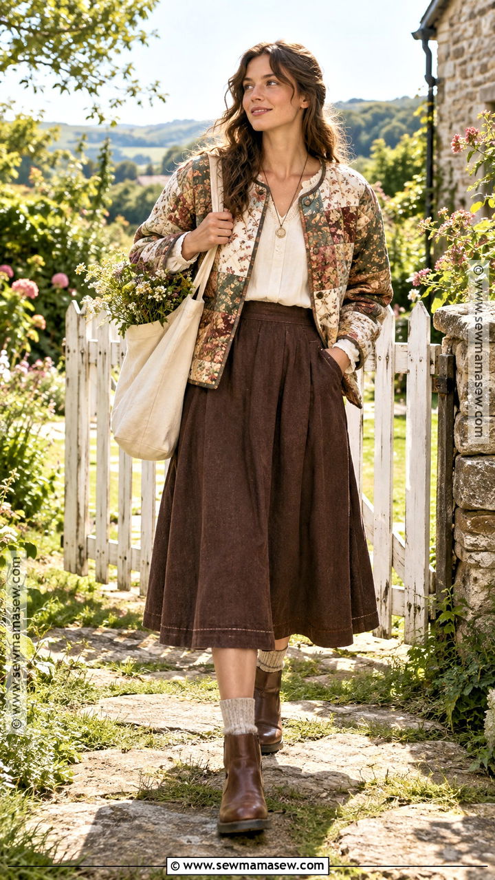 Quilted Jacket Fall Cottage Outfit - 20 Fall Cottage Outfits