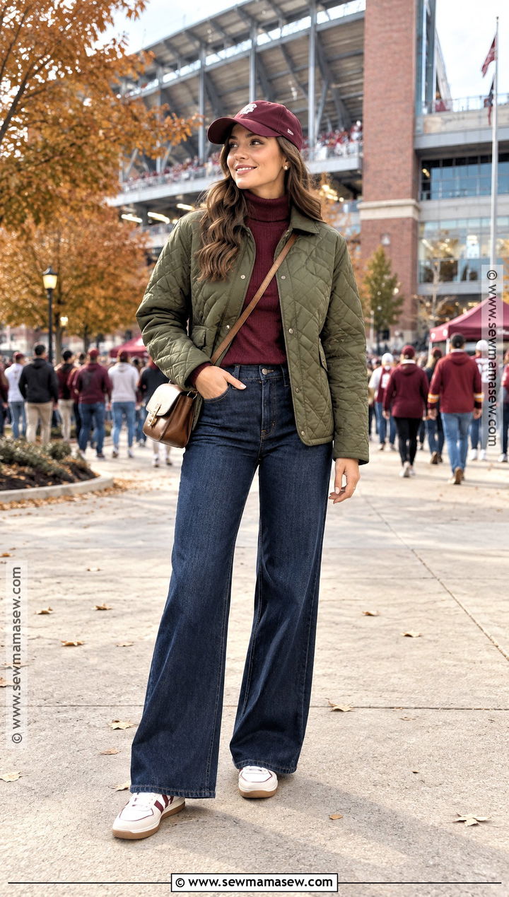 Quilted Jacket Fall Game Day Outfit - 25 Fall Game Day Outfit Ideas