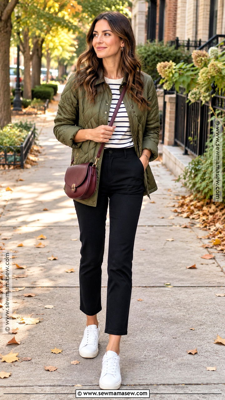 Quilted Jacket Fall Mom Outfit - 20 Cool Mom Outfits Fall