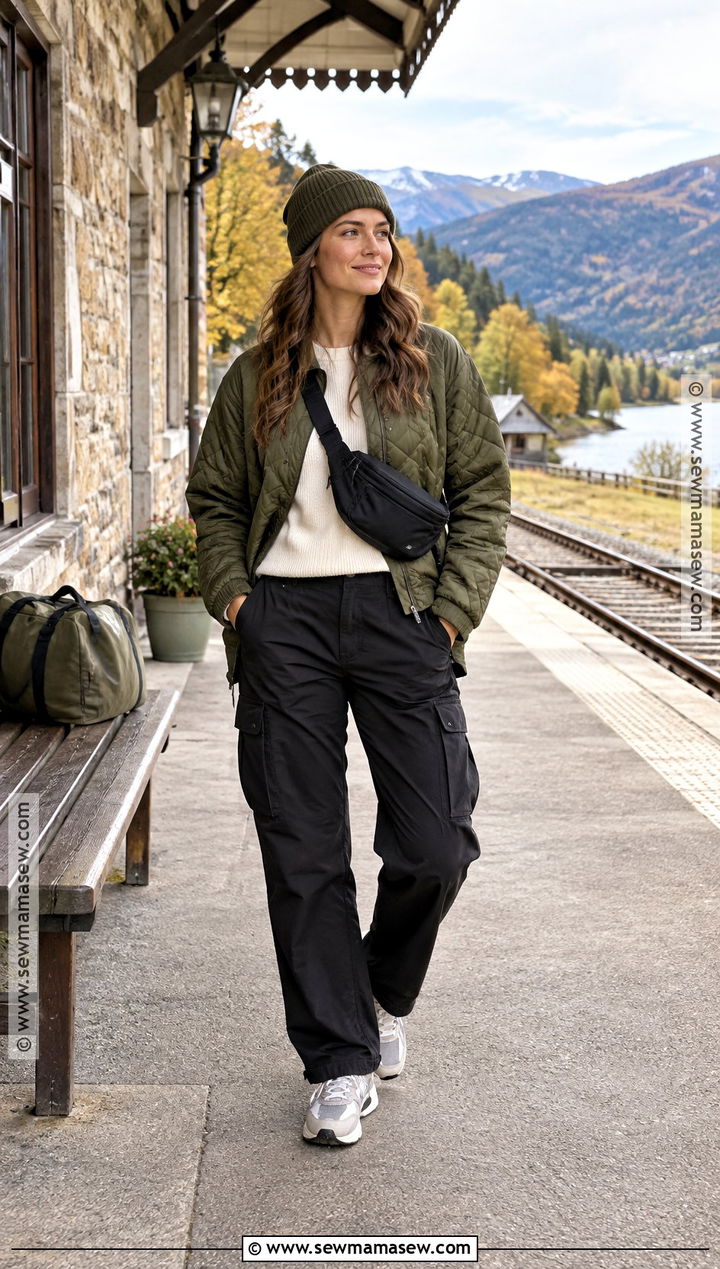 Quilted Jacket Fall Travel Outfit - 15 Fall Travel Outfit Inspiration Ideas