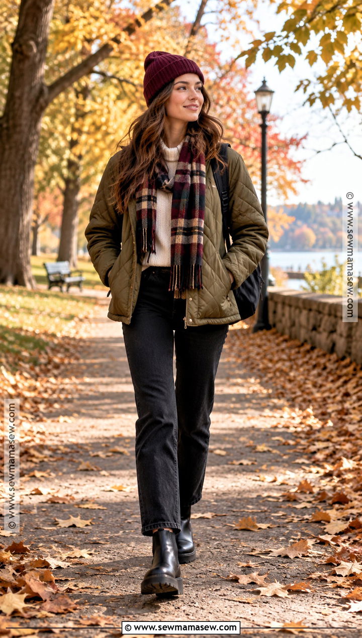 Quilted Jacket With Black Jeans Fall Outfit - 15 fall clothes for girls
