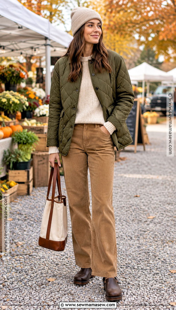 Quilted Jacket With Corduroy Pants - 15 autumn jackets 2026