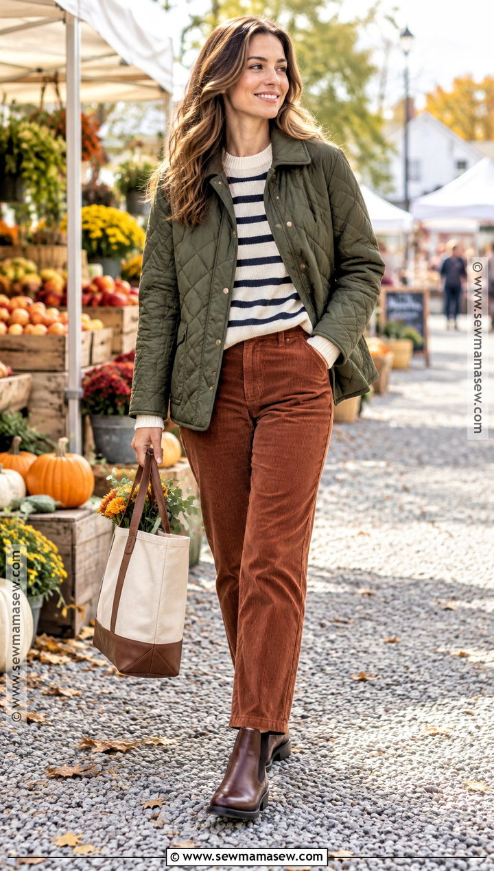 Quilted Jacket With Corduroy Pants - 15 trendy fall jackets