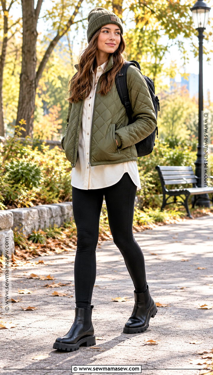 Quilted Jacket With Leggings And Boots - 20 fall jackets for women