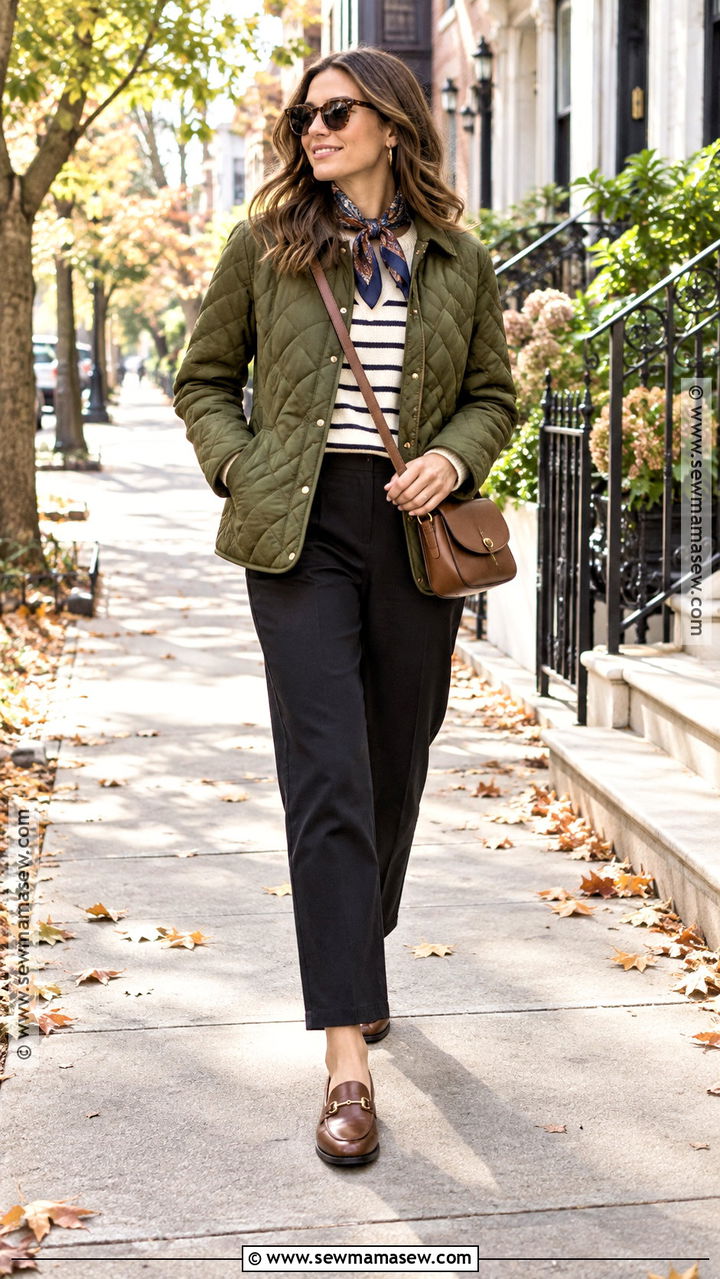 Quilted Jacket With Straight Leg Pants Outfit - 20 Fall Winter Outfits for Women