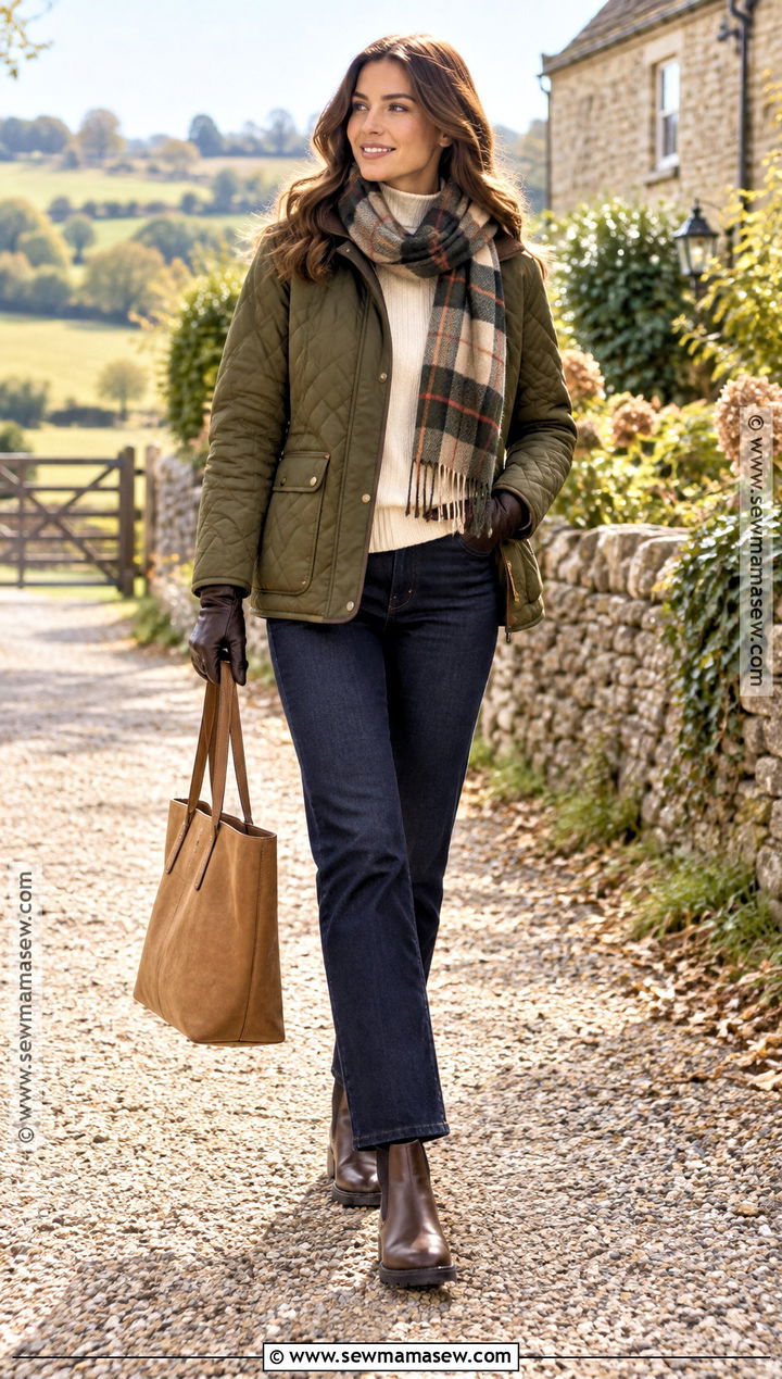 Quilted Jacket With Sweater And Jeans - 15 autumn winter clothes