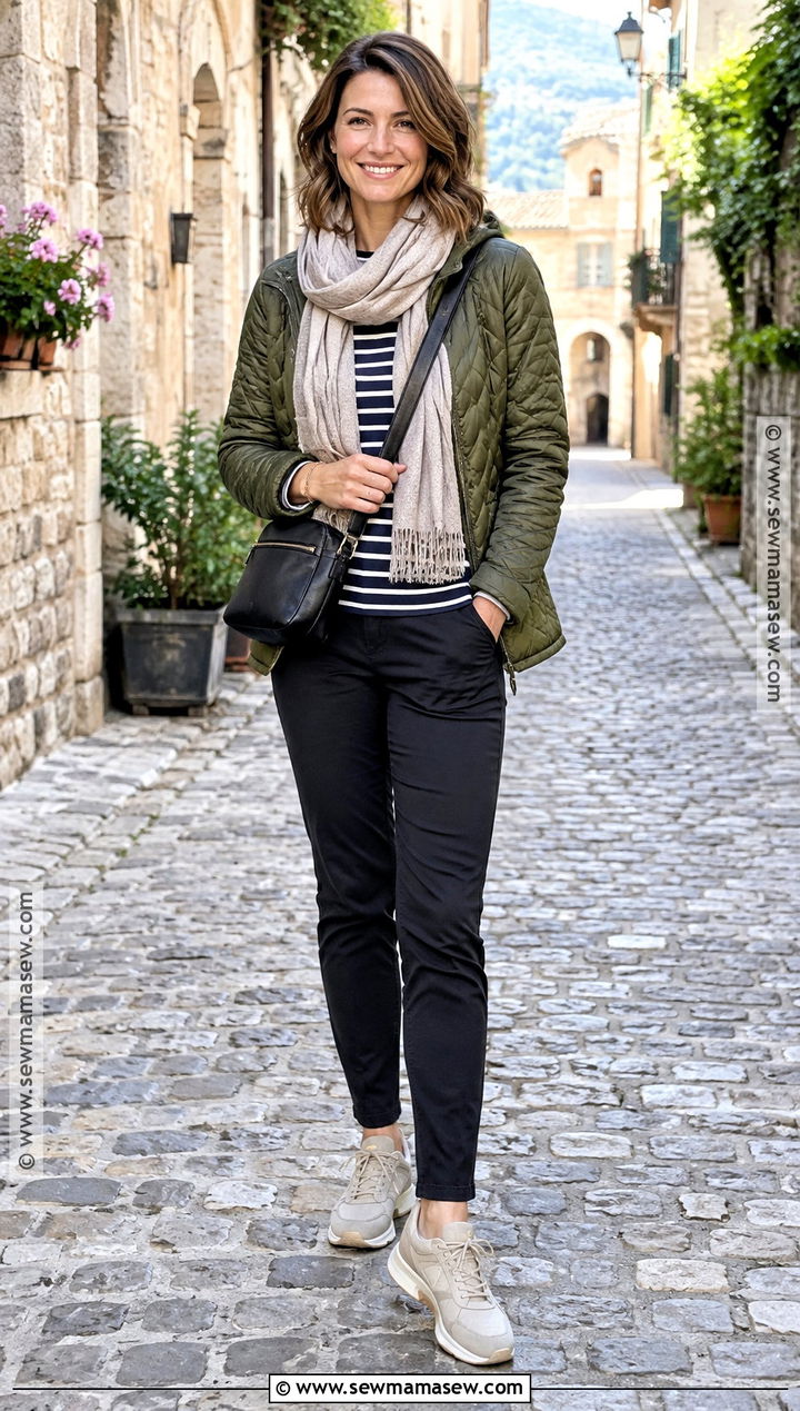 Quilted Jacket and Travel Pants River Cruise Outfit - 15 european river cruise wardrobe fall ideas