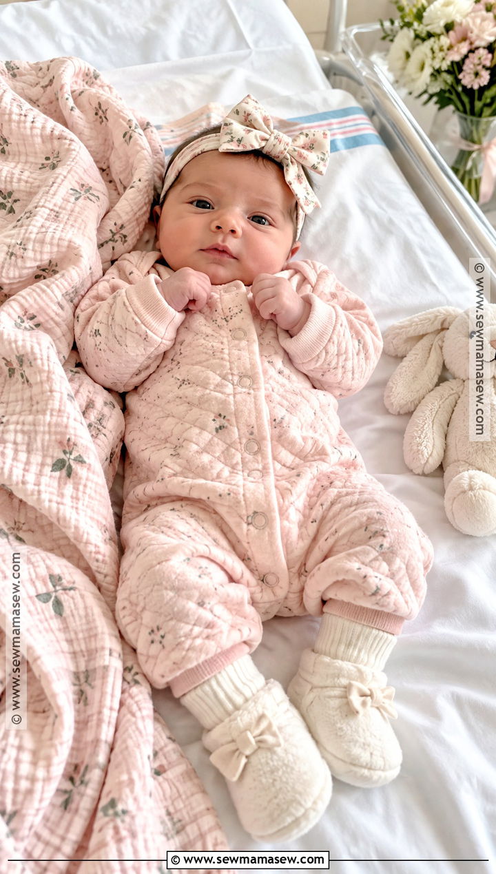 Quilted Romper Baby Girl Fall Coming Home Outfit - 15 baby girl coming home outfit fall ideas