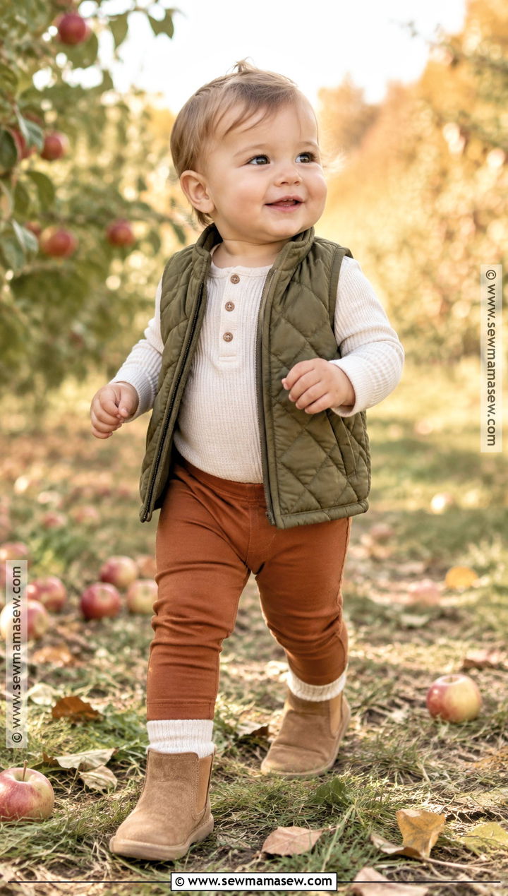 Quilted Vest And Henley Fall Baby Outfit - 20 fall baby outfits