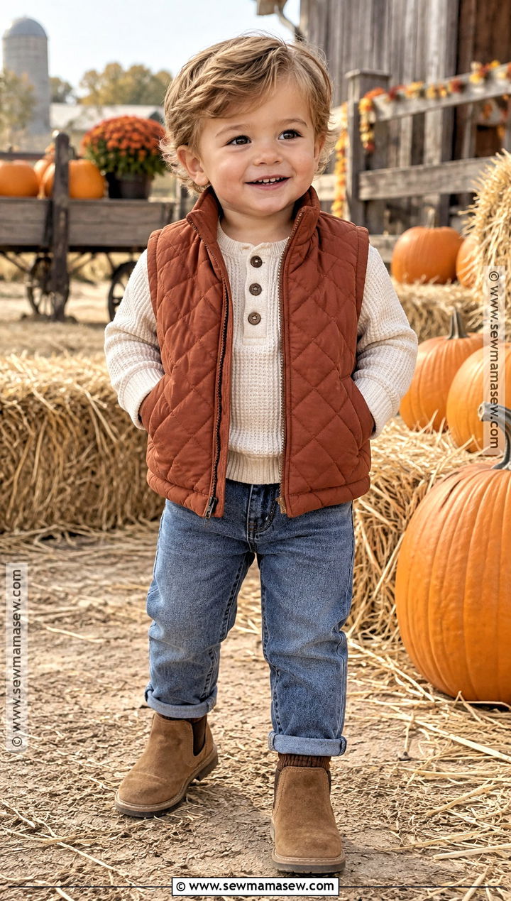 Quilted Vest And Jeans Toddler Fall Outfit - 25 fall toddler outfits