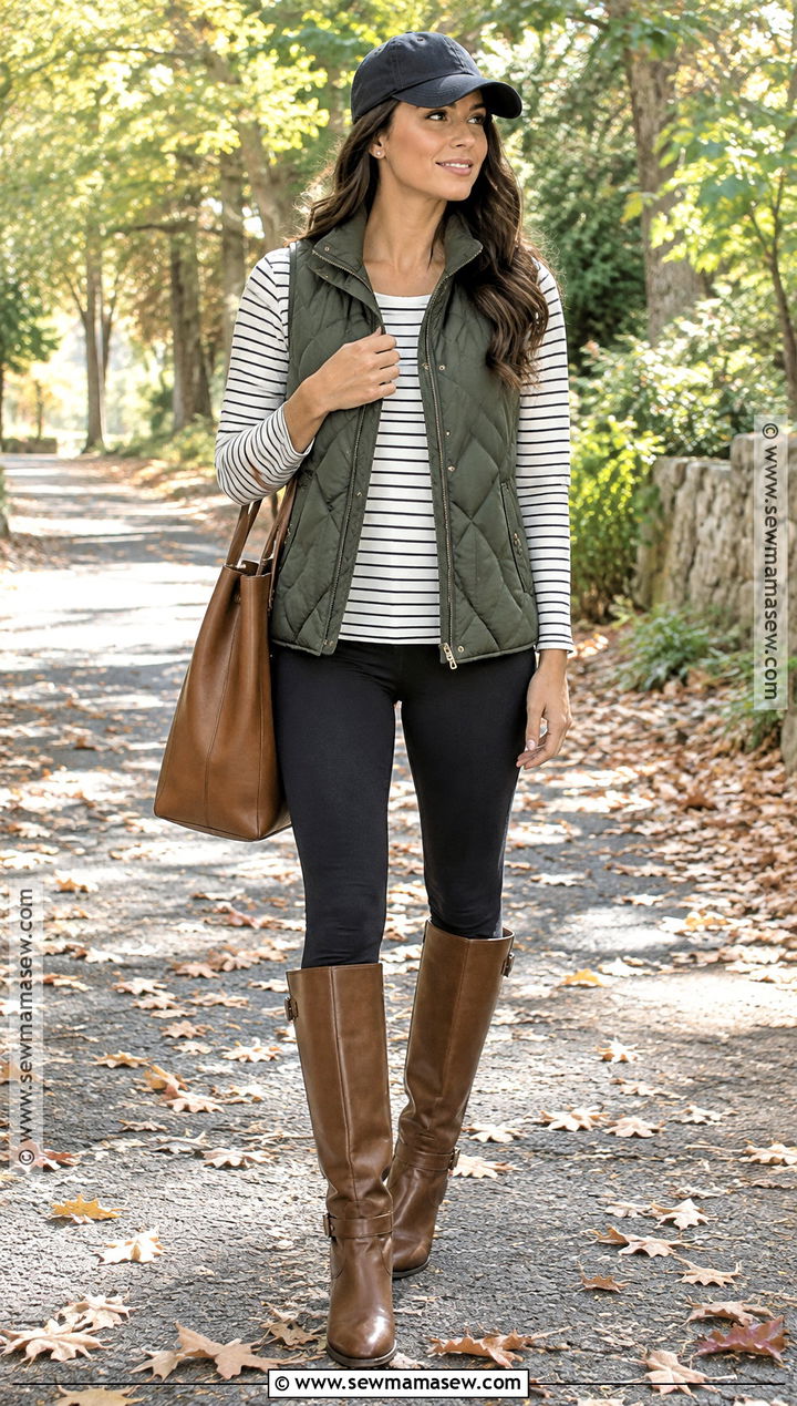 Quilted Vest And Leggings Fall Outfit - 15 Fall Lookbook Ideas 2026