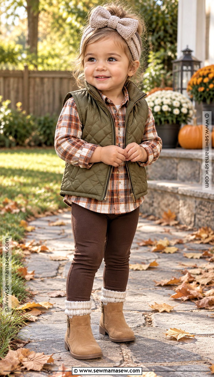 Quilted Vest And Leggings Toddler Thanksgiving Outfit - 25 toddler thanksgiving outfit ideas for girls