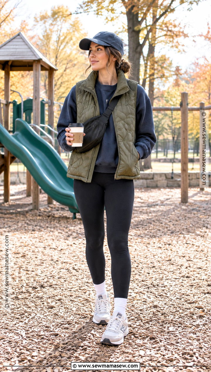 Quilted Vest And Sweatshirt Fall Mom Outfit - 15 fall mom fashion ideas 2026