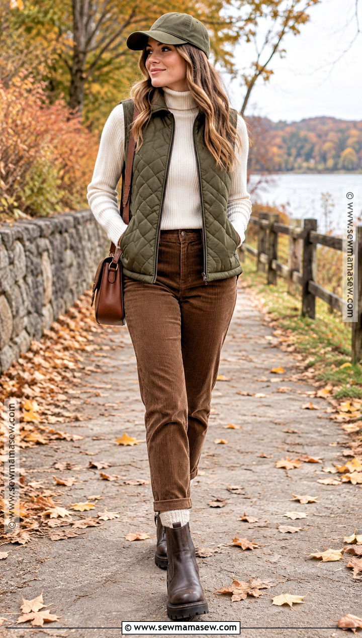 Quilted Vest And Turtleneck Cold Fall Outfit - 15 cold fall outfits 2026