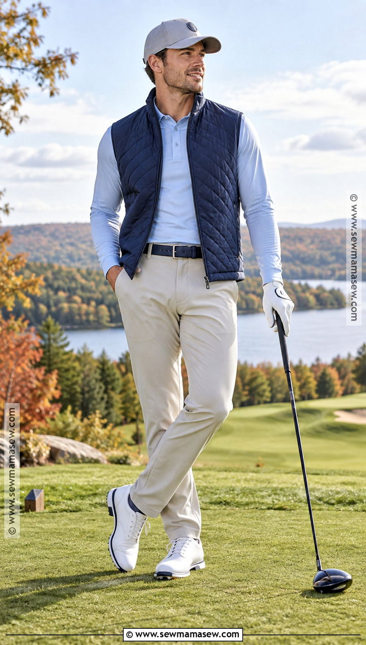Quilted Vest Fall Golf Outfit - 20 fall golf outfits for men