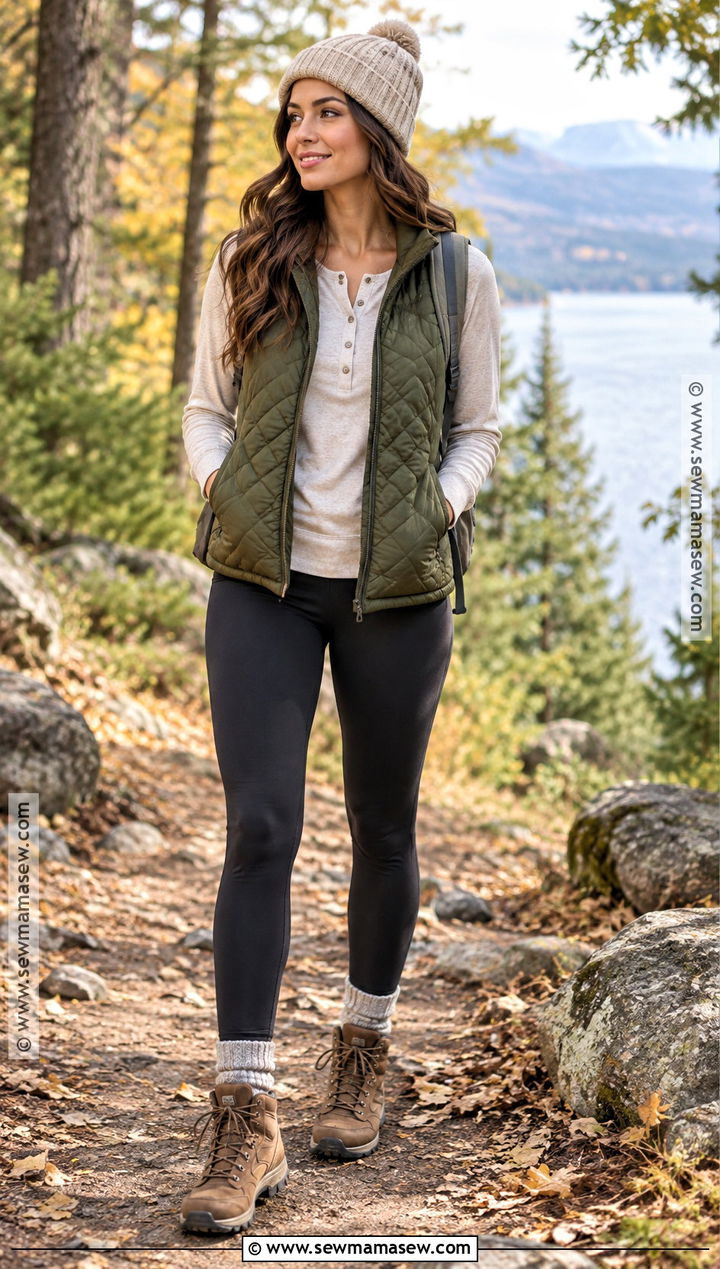 Quilted Vest Fall Photo Shoot Outfit - 30 fall photo shoot outfits