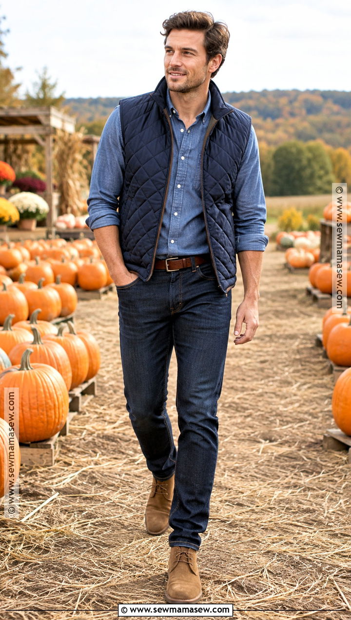 Quilted Vest Pumpkin Patch Outfit - 25 pumpkin patch outfit ideas for men