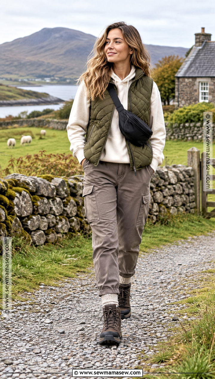Quilted Vest With Hoodie And Cargo Pants - 15 october ireland outfits
