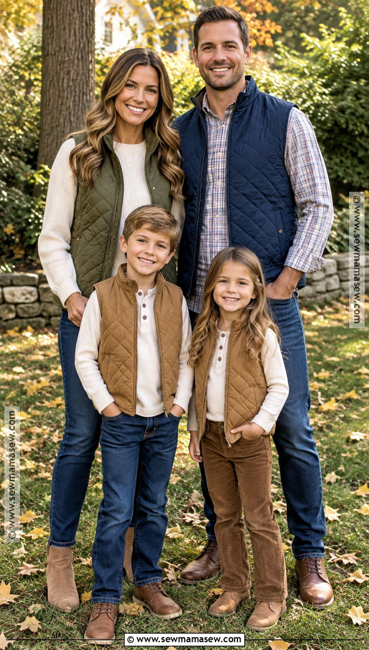 Quilted Vest and Jeans Thanksgiving Family Outfit - 25 thanksgiving family outfits