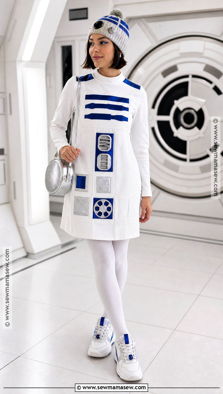 R2 D2 Costume With White Dress - 30 Easy Star Wars Costumes