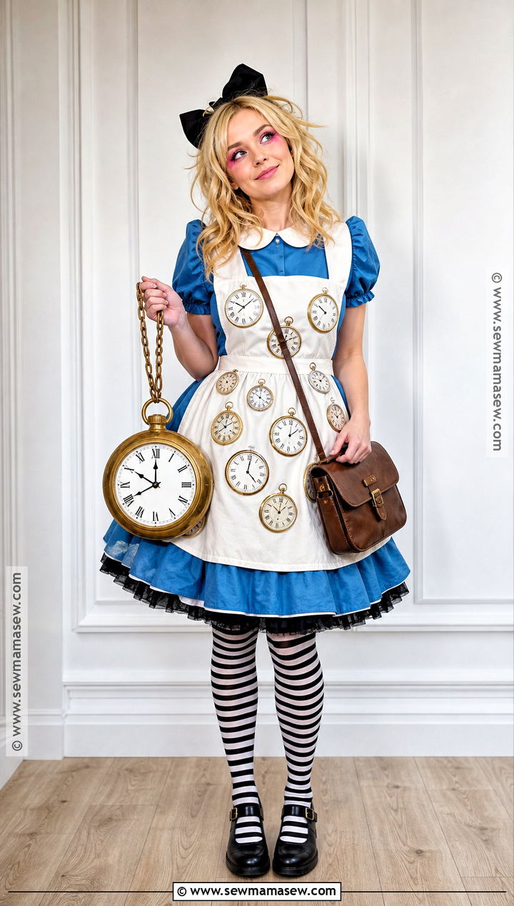 Rabbit Hole Alice Costume With Clock Accessories - 40 alice costume ideas