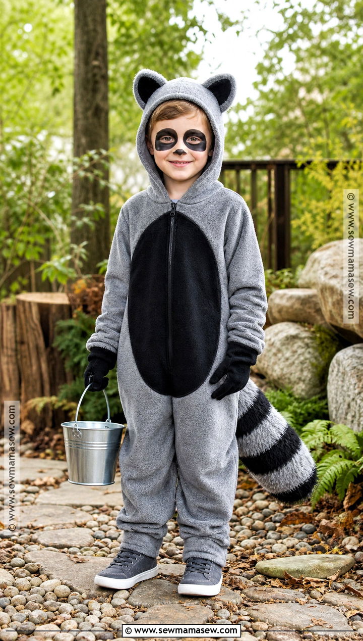 Raccoon Costume With Striped Tail - 35 animal costumes for kids