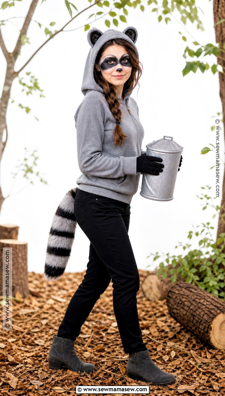Raccoon Costume With Striped Tail - 35 animal costume ideas