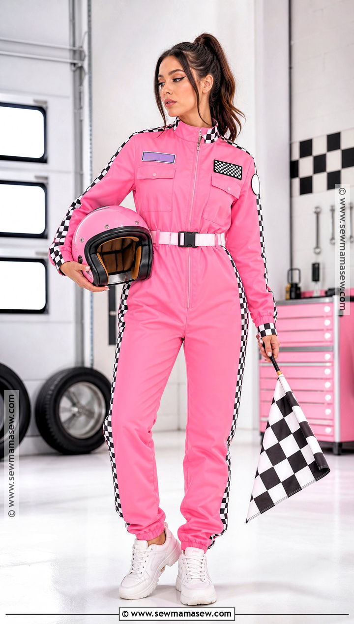 Race Car Driver Costume With Checkered Details - 50 cute halloween costumes