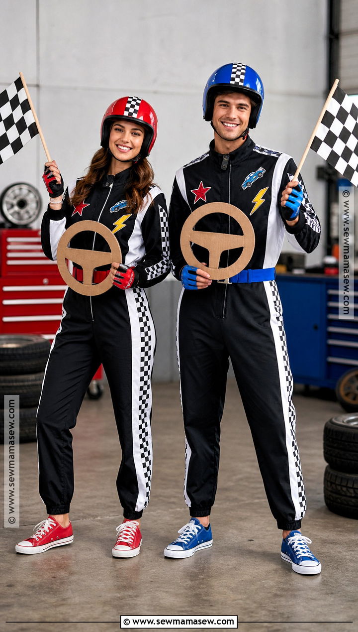 Race Car Driver Duo Costume - 40 costume halloween duo ideas