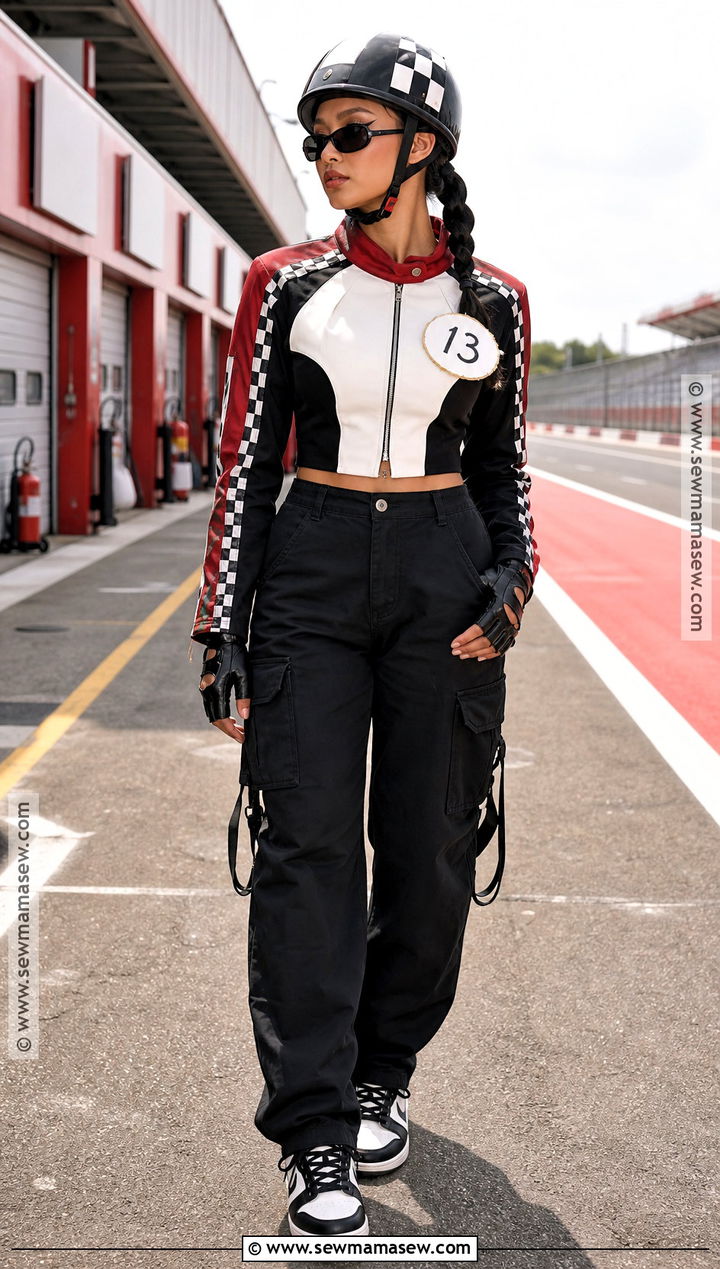 Racing Biker Girl Costume - 30 biker girl halloween costume ideas