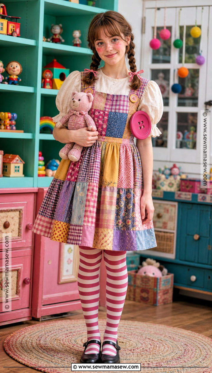 Rag Doll Costume With Patchwork Dress - 35 halloween costumes teenage girl solo