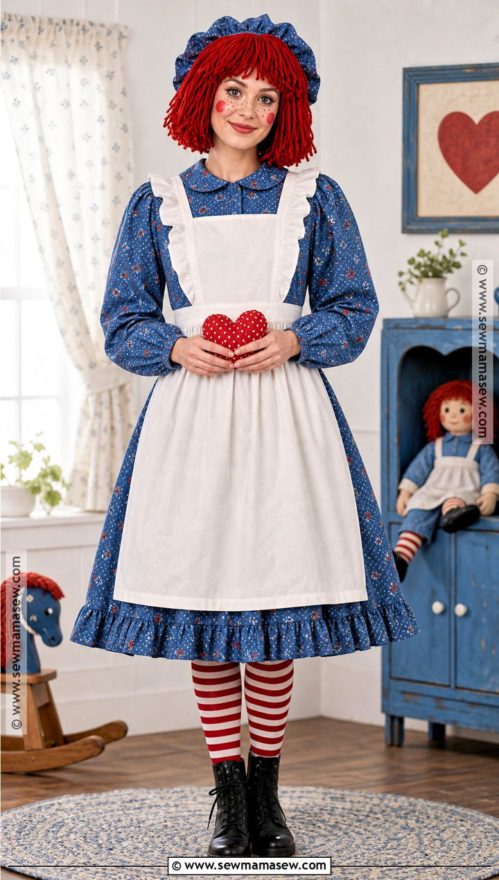 Raggedy Ann Costume With Blue Bonnet - 30 raggedy ann costume ideas
