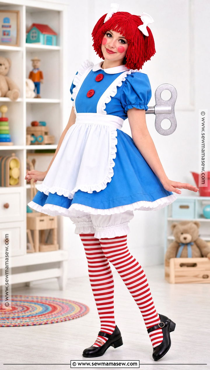 Raggedy Ann Doll Costume With Wind Up Key - 30 raggedy ann costume ideas