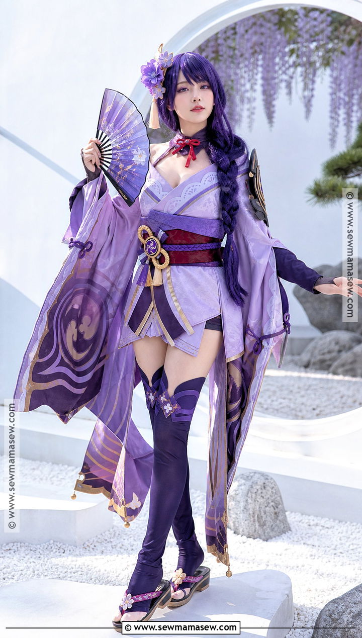 Raiden Shogun Cosplay With Purple Kimono - 30 genshin cosplays