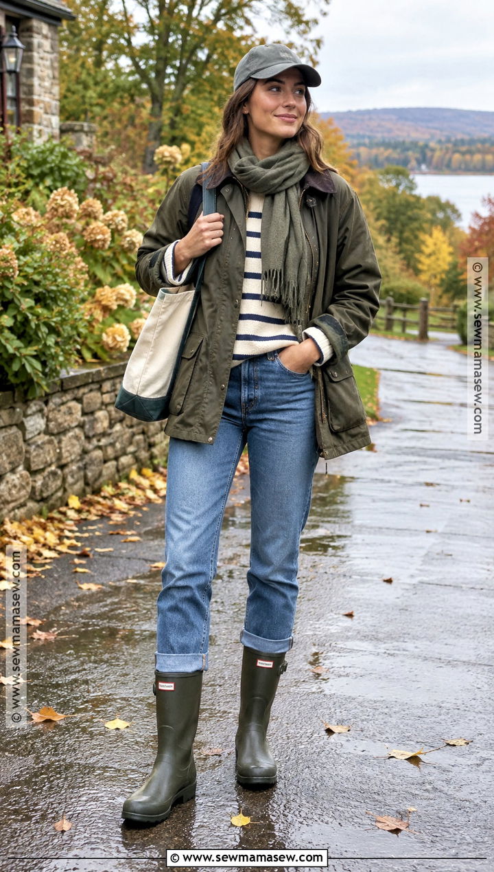 Rain Boots With Barn Jacket And Jeans - 20 cute fall boots